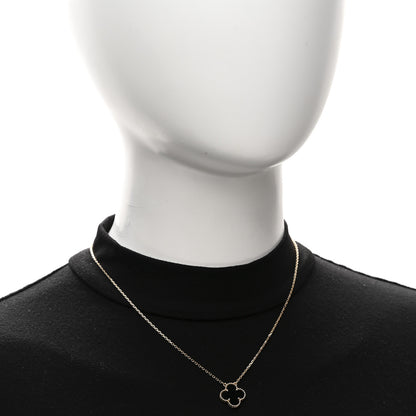 Van Cleef & Arpels 18K Yellow Gold Black Onyx Vintage Alhambra Pendant Necklace 2 of 6