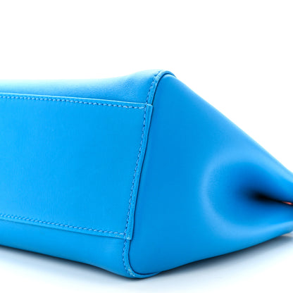Fendi Nappa Colorblock Mini Peekaboo Iconic Satchel Blue Royal Papavero Cuoio 11 of 11