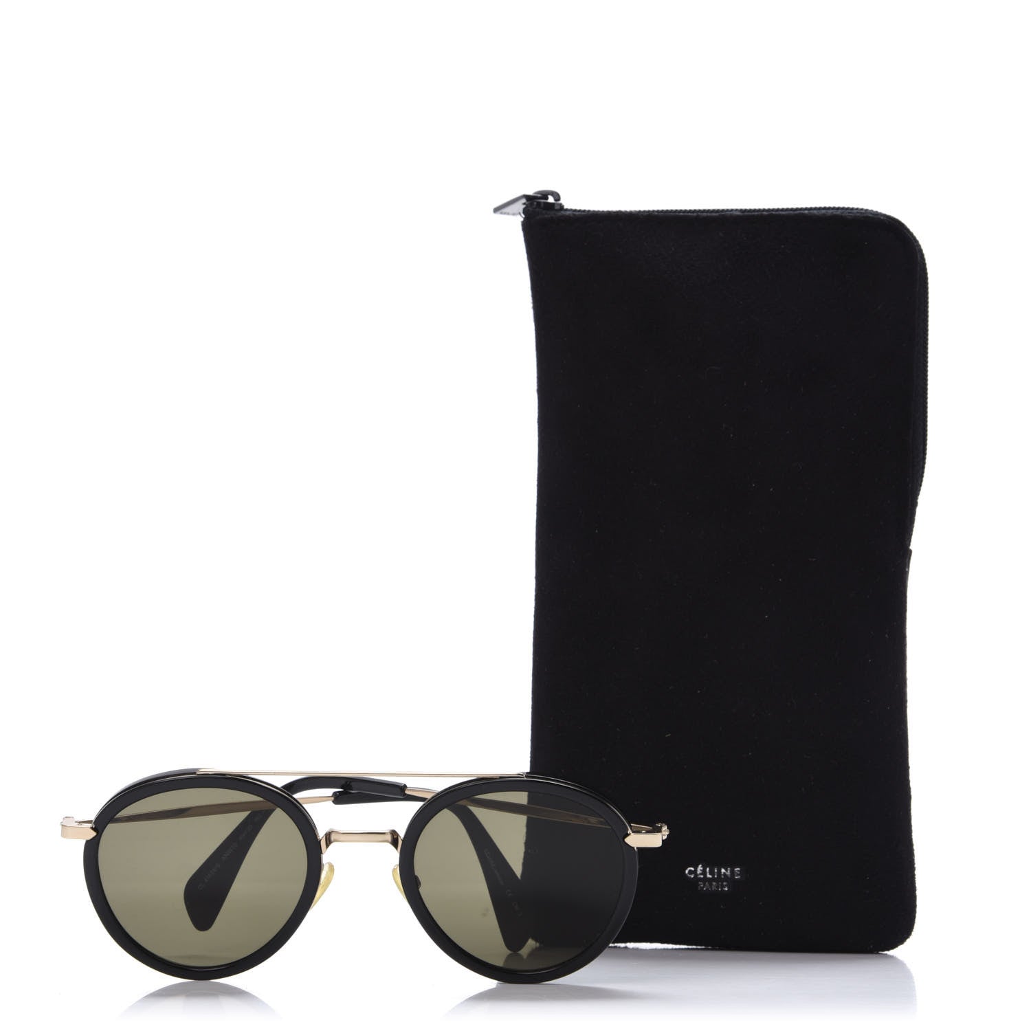 Celine Round Mia Sunglasses CL 41424/S Black 7 of 7