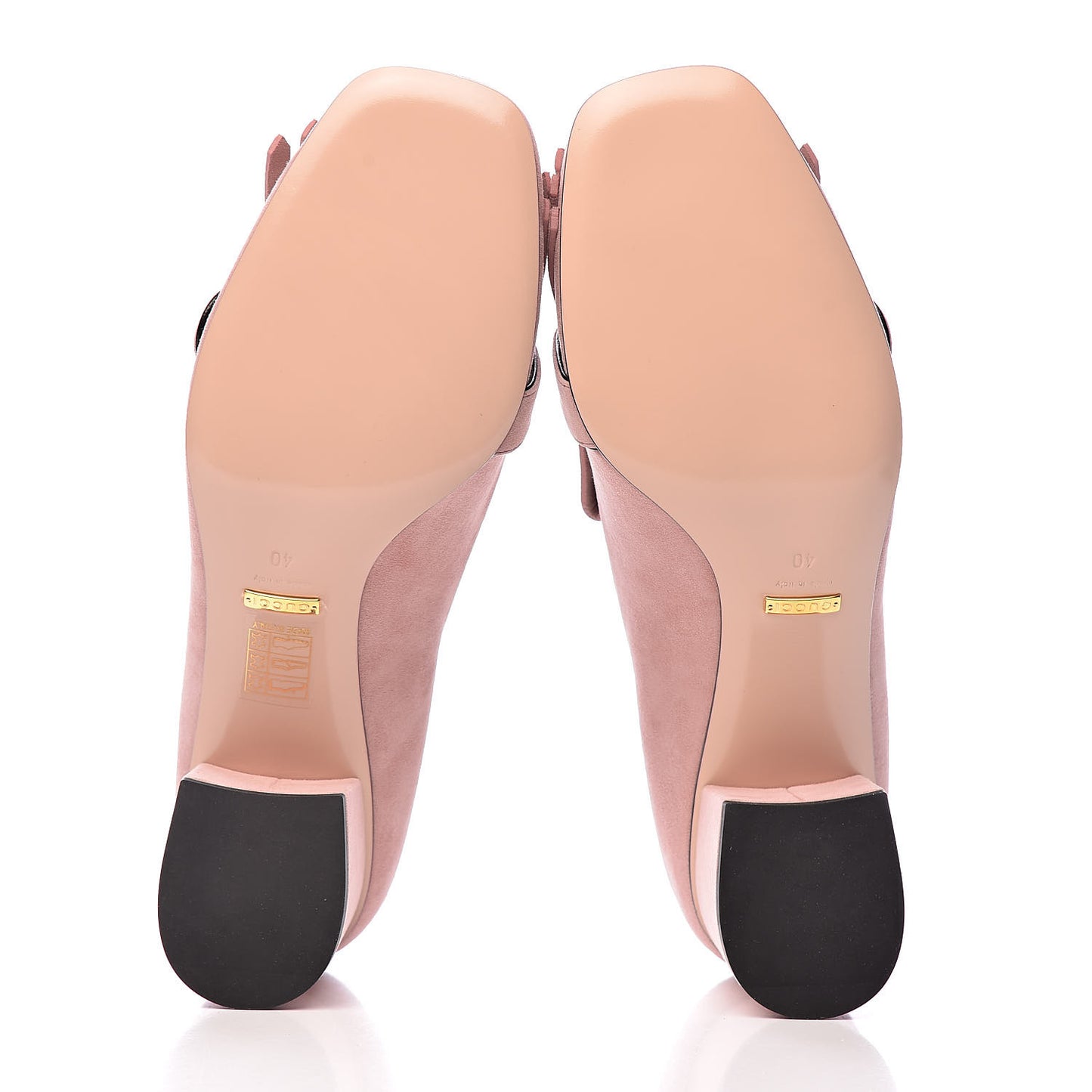 Kid Scamosciato GG Marmont Fringe 50mm Loafer Pumps 40 Crystal Pink