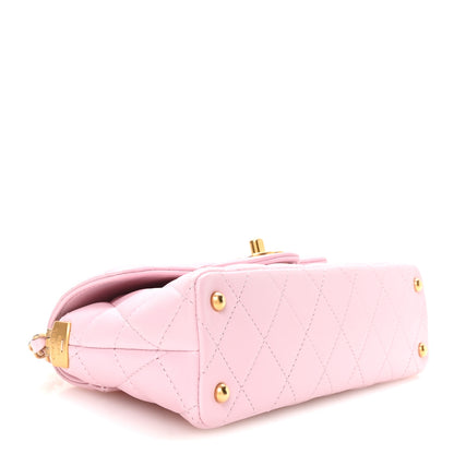 Chanel Lambskin Quilted Mini Flap Top Handle Bag Light Pink 4 of 11