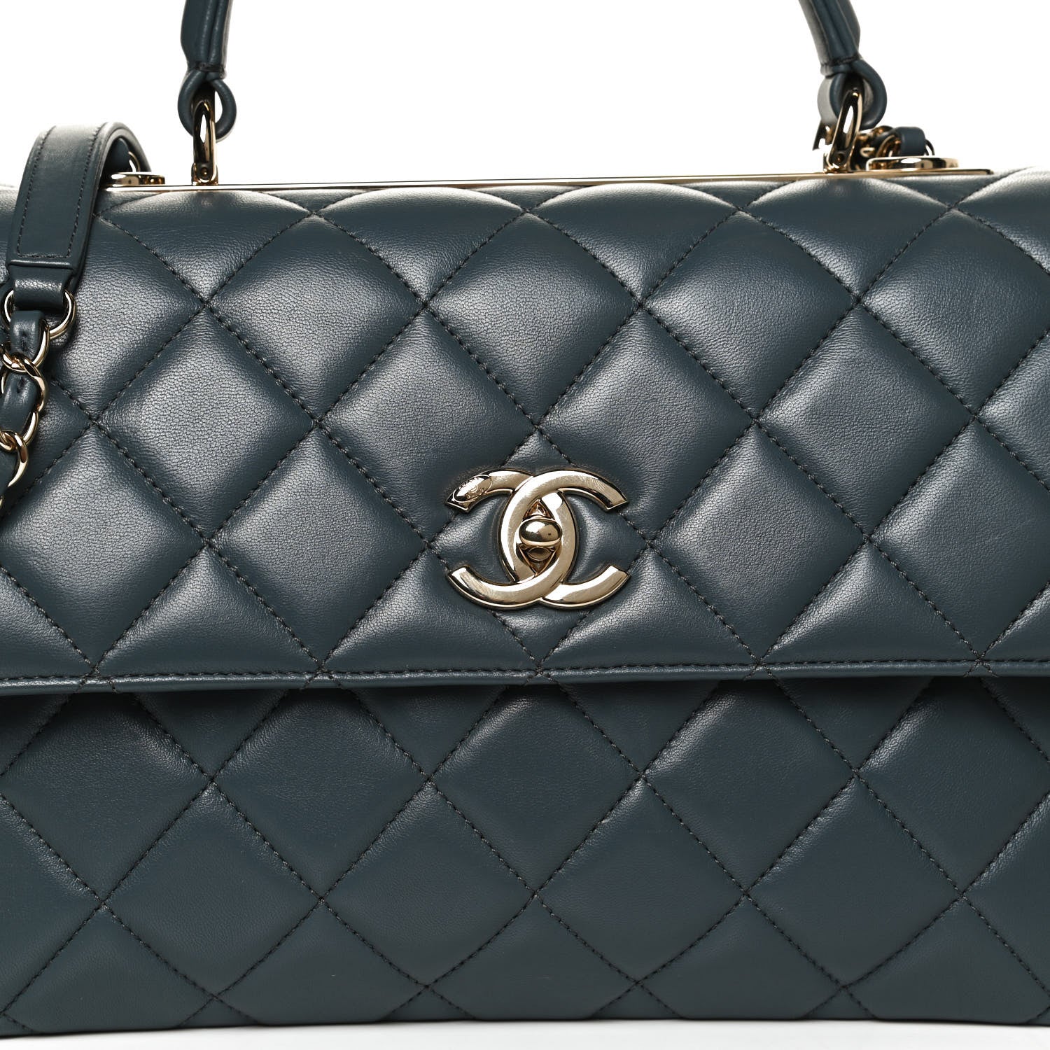 Chanel Lambskin Quilted Medium Trendy CC Flap Dual Handle Bag Blue 7 of 10