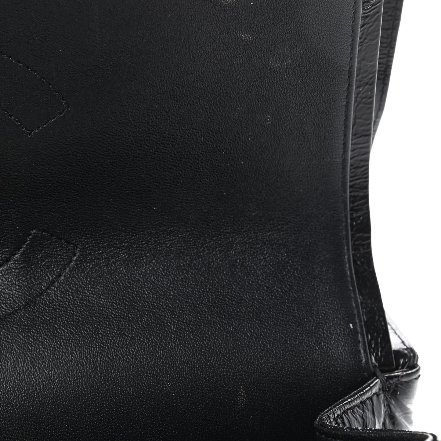 Shiny Distressed Calfskin Quilted Jumbo Double Flap So Black