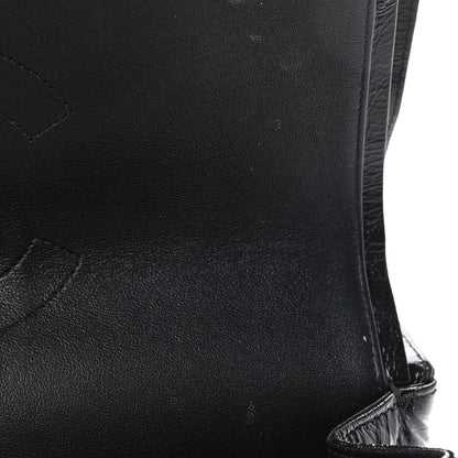 Chanel Shiny Distressed Calfskin Quilted Jumbo Double Flap So Black 6 of 7