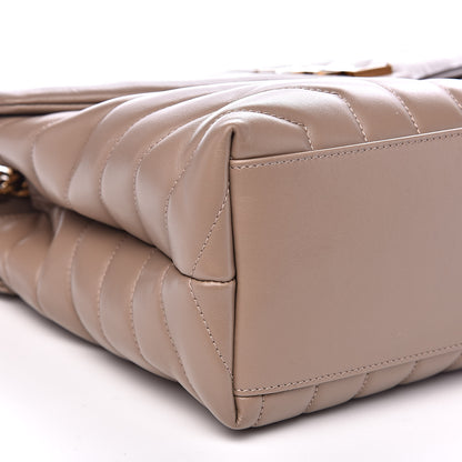 Saint Laurent Calfskin Y Quilted Monogram Medium Loulou Chain Satchel Dark Beige 9 of 12