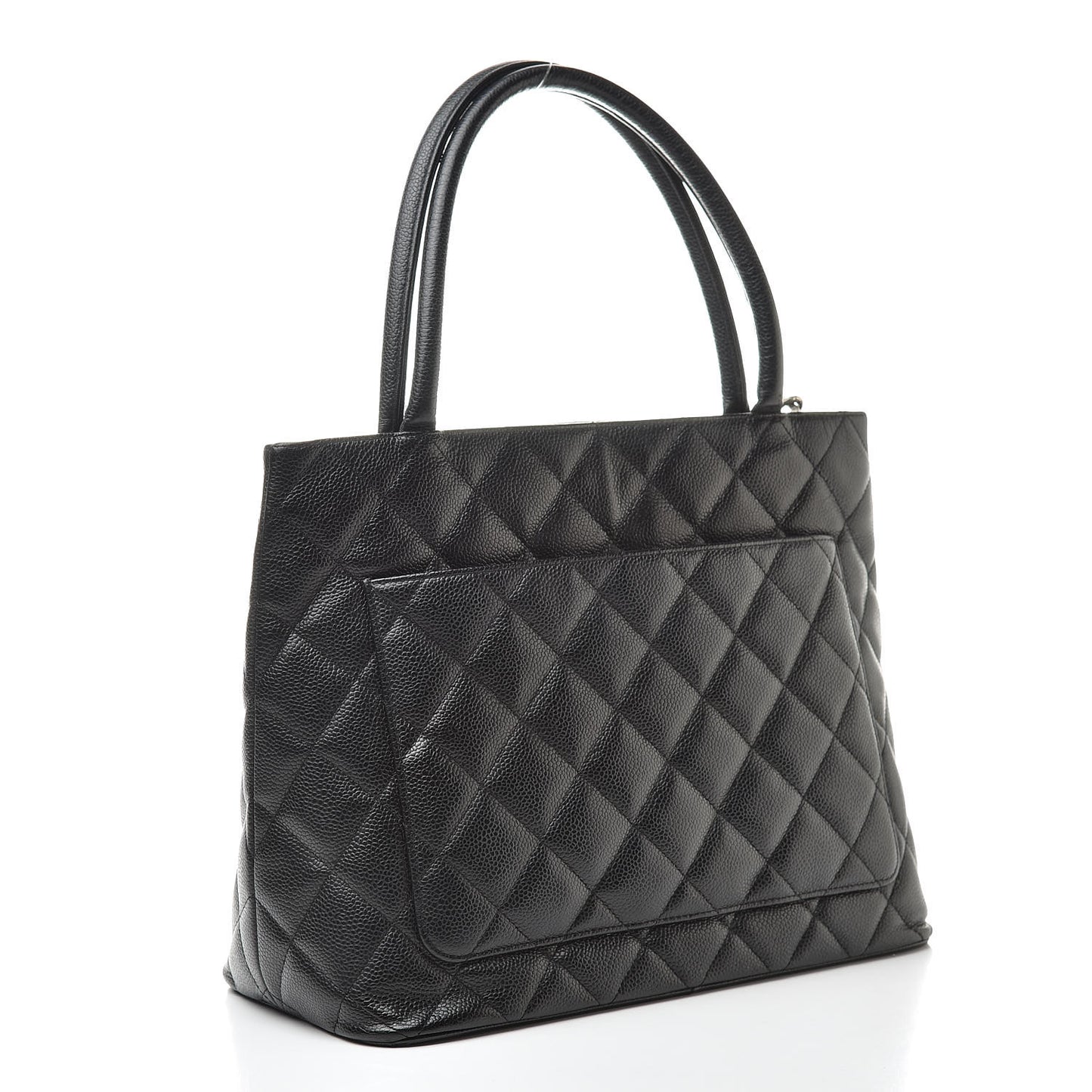 Caviar Quilted Medallion Tote Black