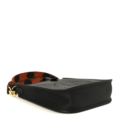 Hermes Taurillon Clemence Flipperball Sangle Evelyne TPM Black Noisette Cuivre Gold 4 of 10