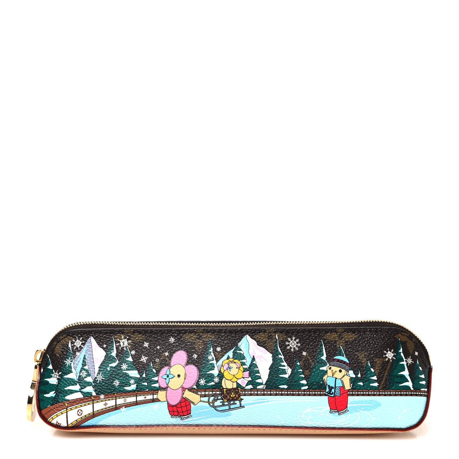 Louis Vuitton Monogram 2023 Christmas Animation Alpine Pencil Pouch Pink 1 of 7