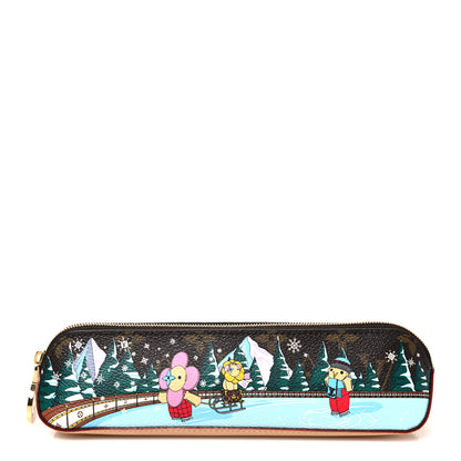 Louis Vuitton Monogram 2023 Christmas Animation Alpine Pencil Pouch Pink 1 of 7