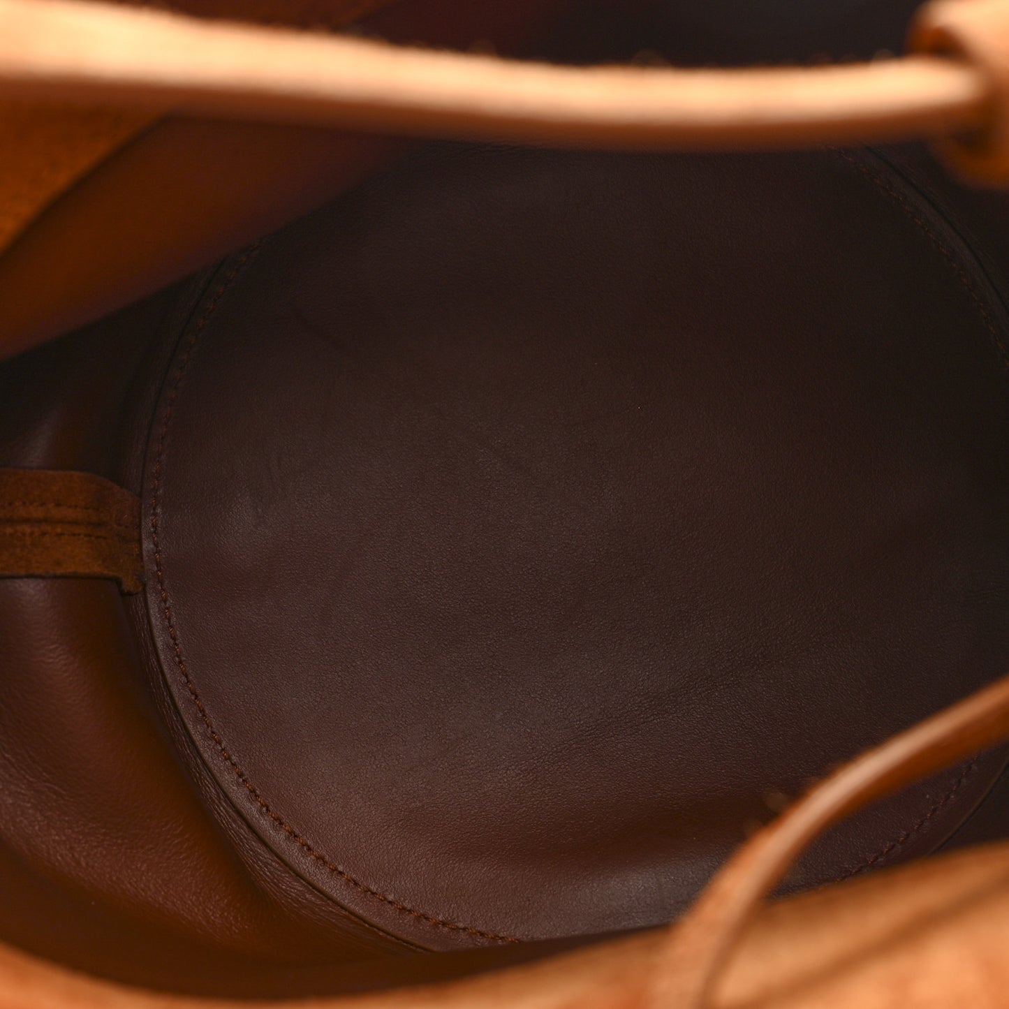 Suede Calfskin Mini Lotus Tote Caramel
