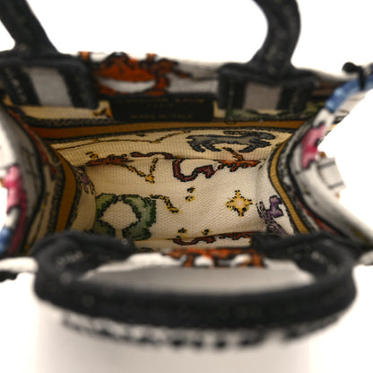 Christian Dior Canvas Embroidered Pixel Zodiac Mini Book Tote Phone Bag Latte Multicolor 5 of 9