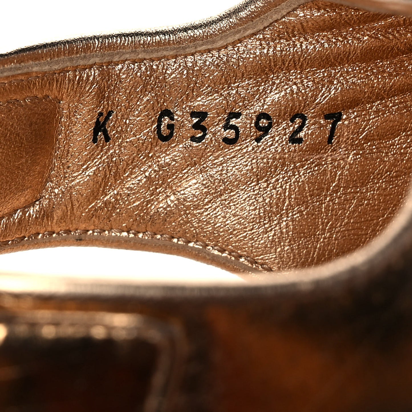 Metallic Laminated Calfskin Velcro Dad Sandals 36.5 Golden
