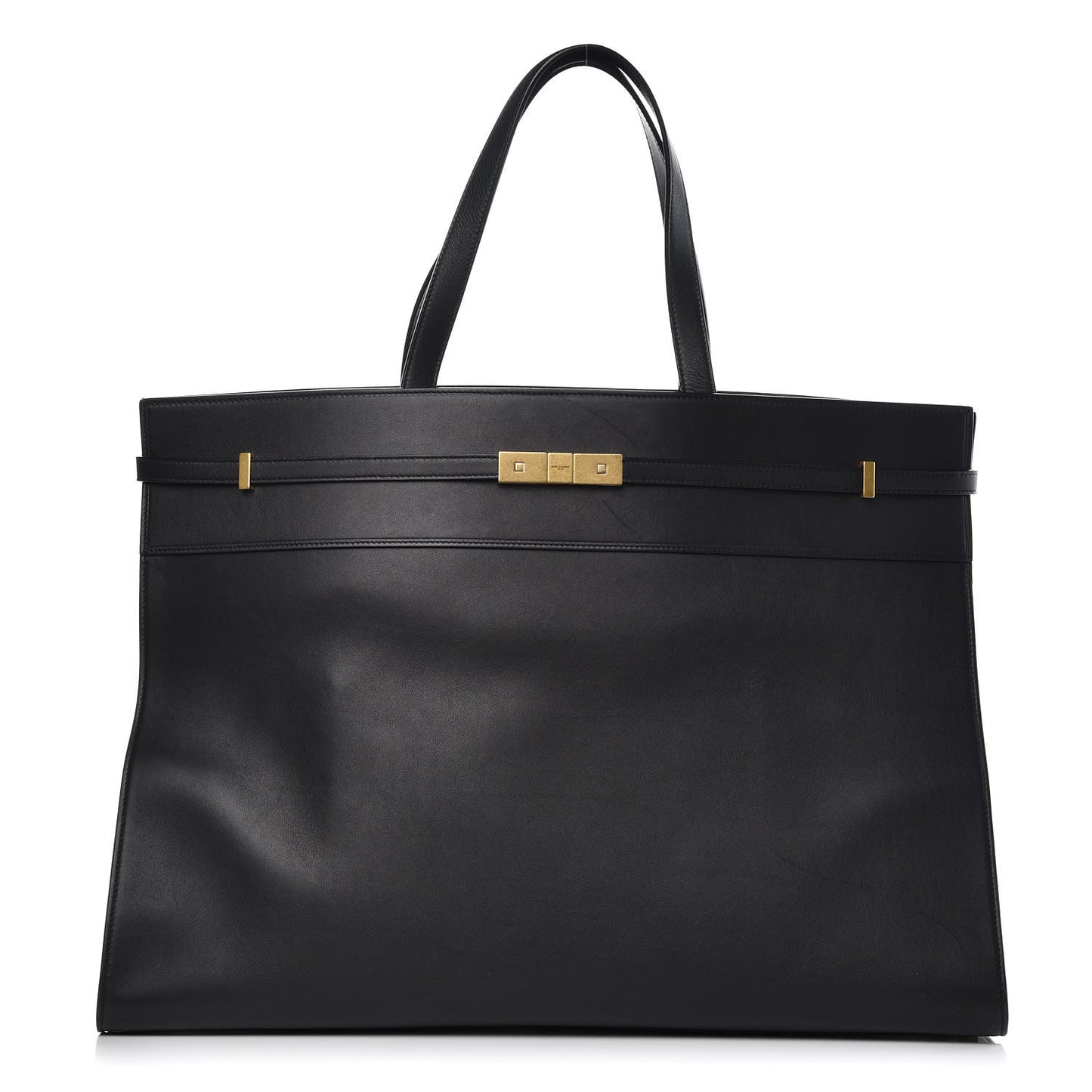 Calfskin Large Manhattan Shopper Tote Black