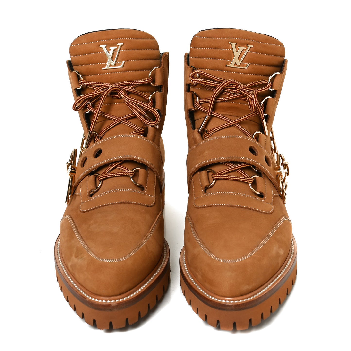 Suede Calfskin Monogram Mens Creeper Ankle Boots 8.5 Beige