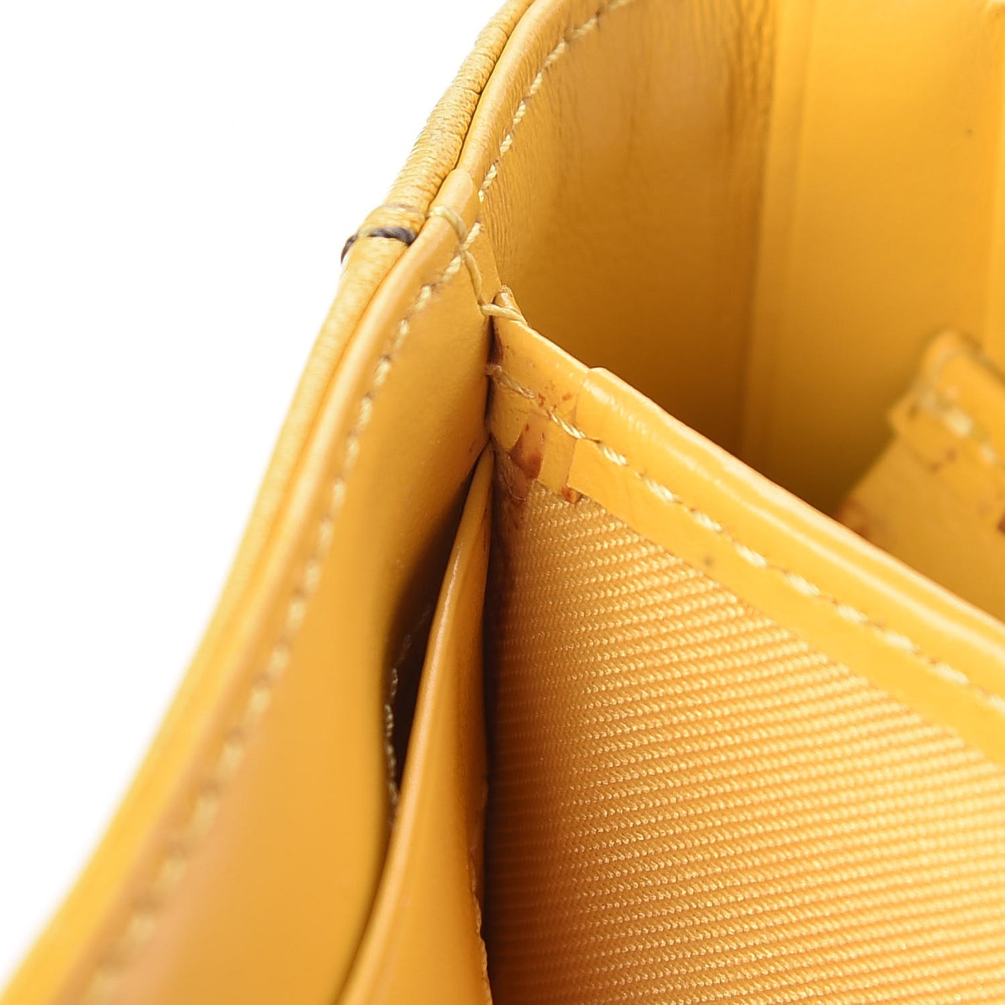 Calfskin Medium Tri-Fold Flap Wallet Yellow