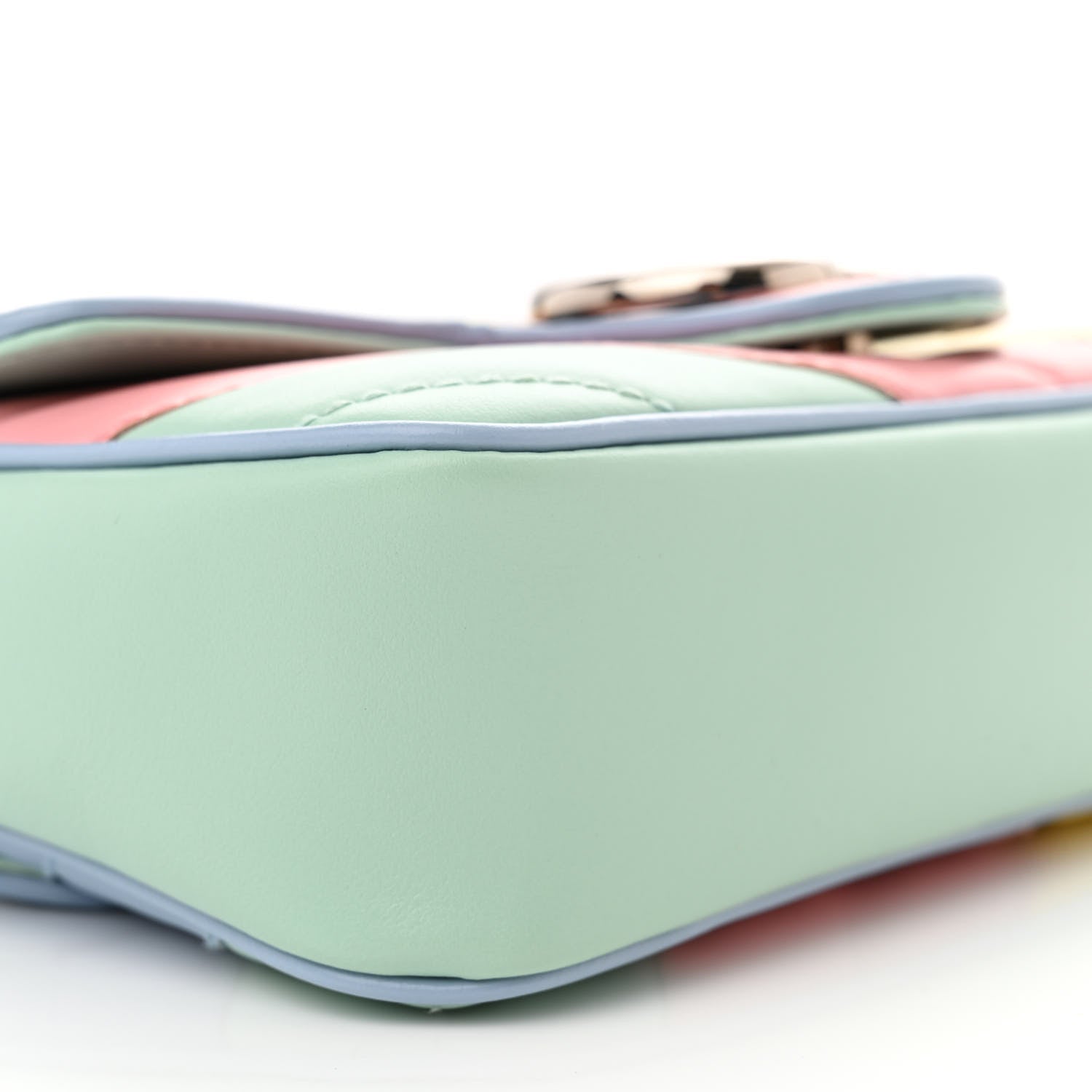 Gucci Calfskin Matelasse Diagonal Super Mini GG Marmont Shoulder Bag Multicolor Pastel 9 of 11