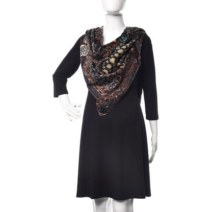 Hermes Silk Twill Tapis Persans Scarf 140 Bronze Black Kaki 2 of 4