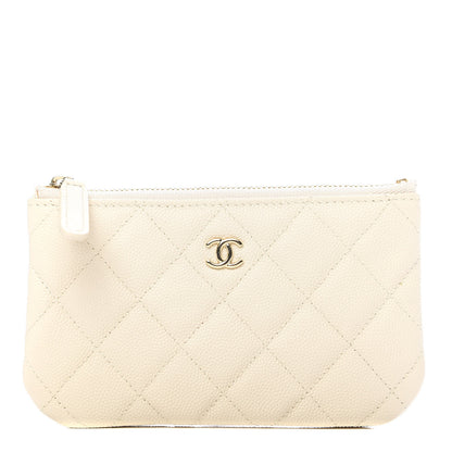 Chanel Caviar Quilted Small Cosmetic Case Light Beige 1 of 8
