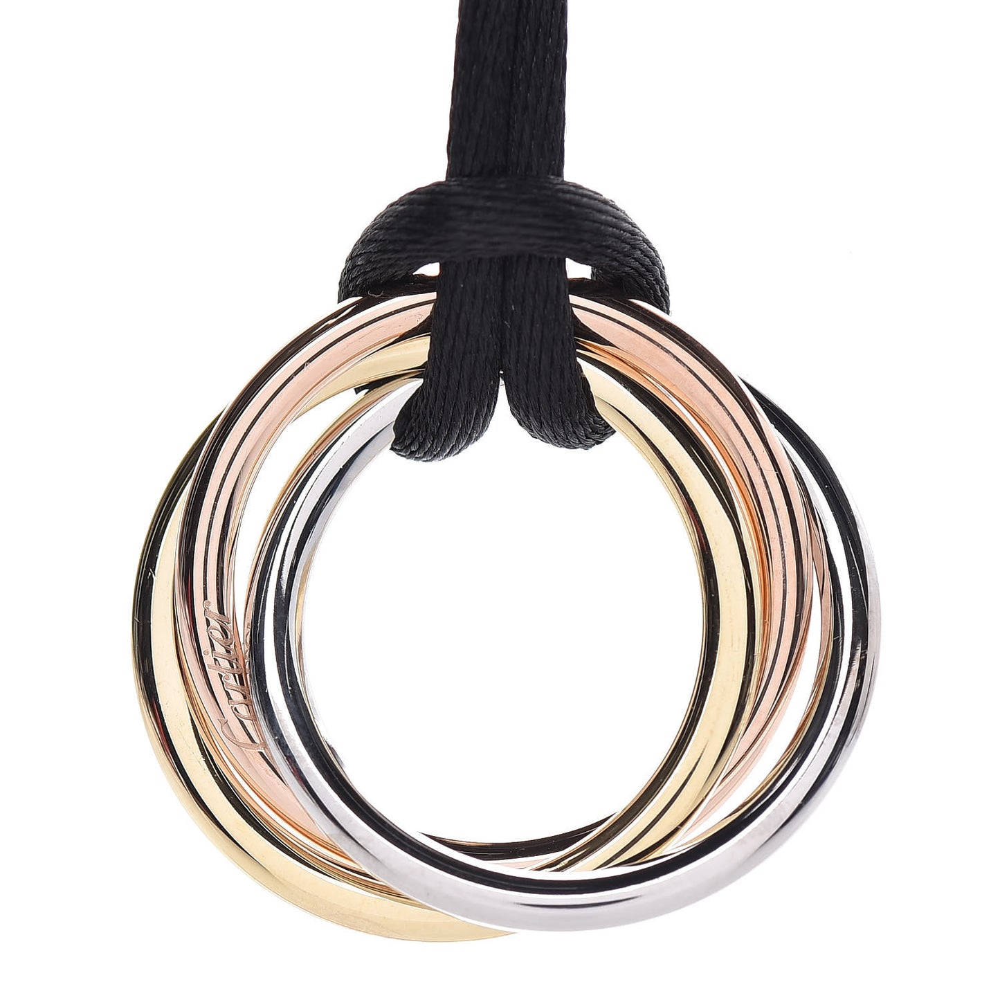 18K Pink Yellow White Gold Trinity Cord Necklace