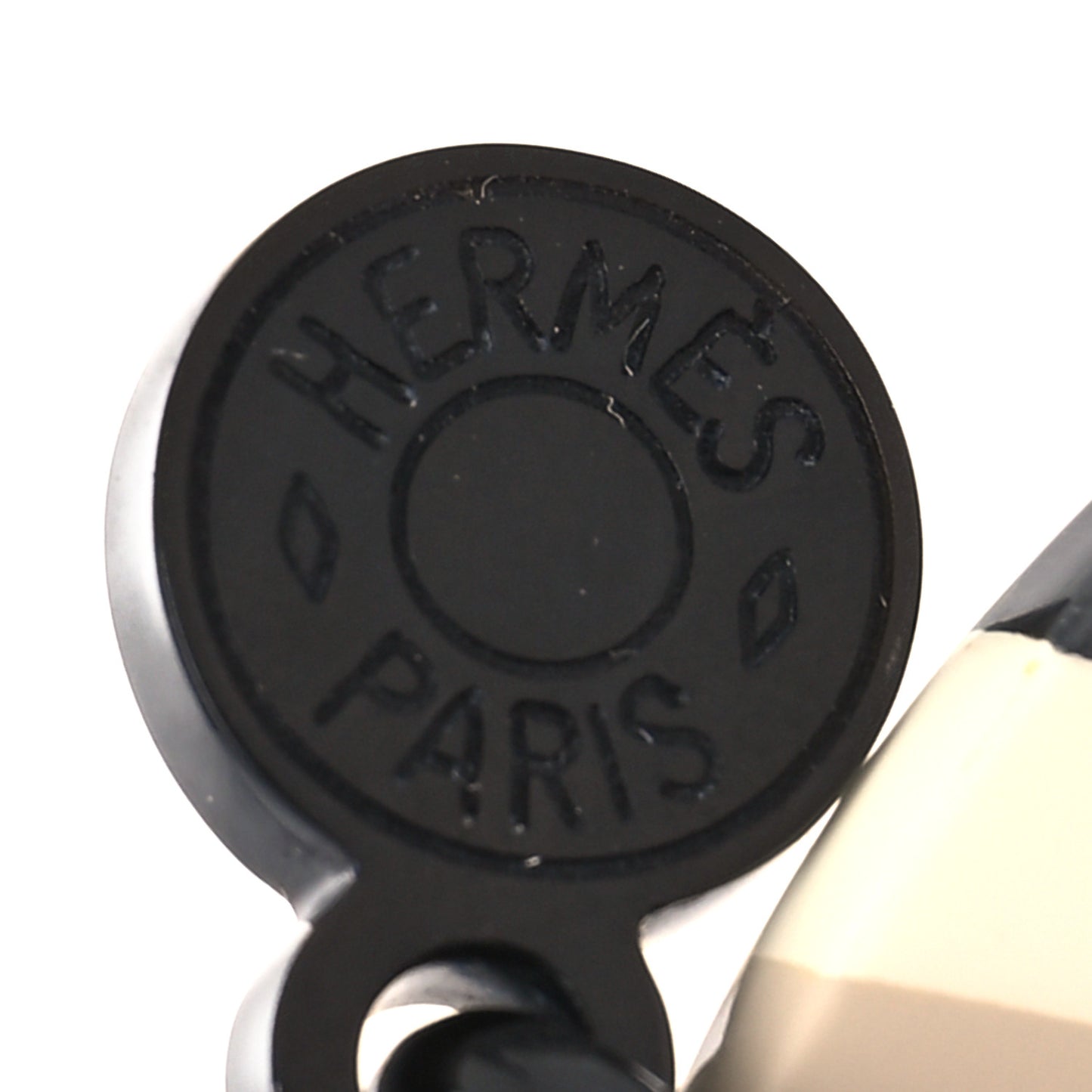 Lacquered Horn H Equipe Earrings Sable
