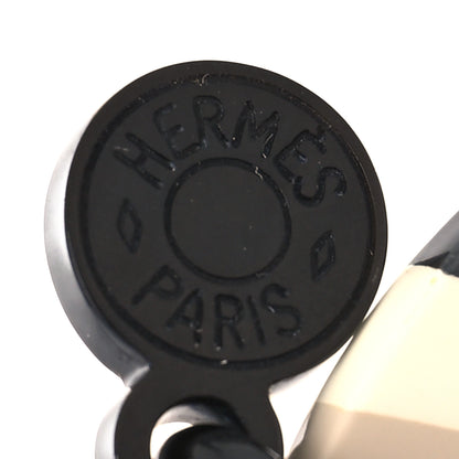 Hermes Lacquered Horn H Equipe Earrings Sable 4 of 5
