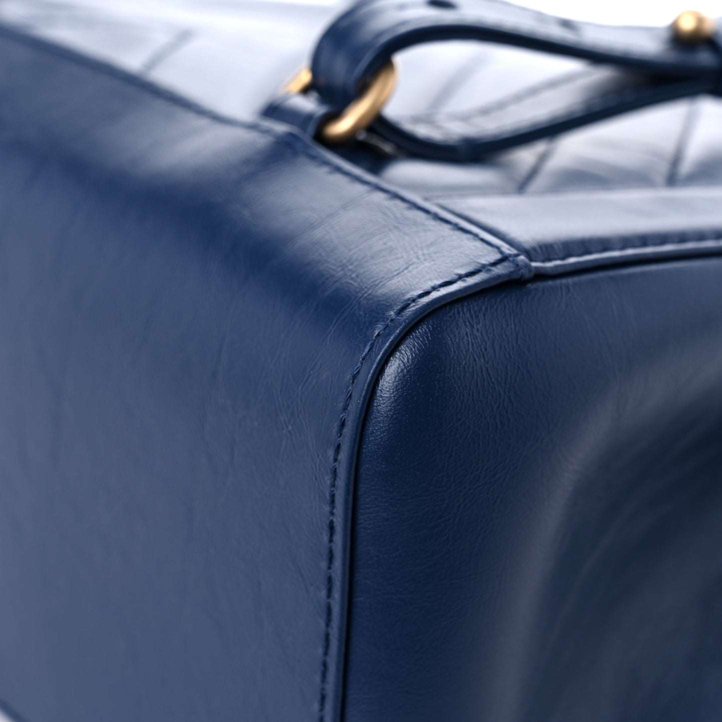 Aged Calfskin Chevron Quilted Backpack Navy