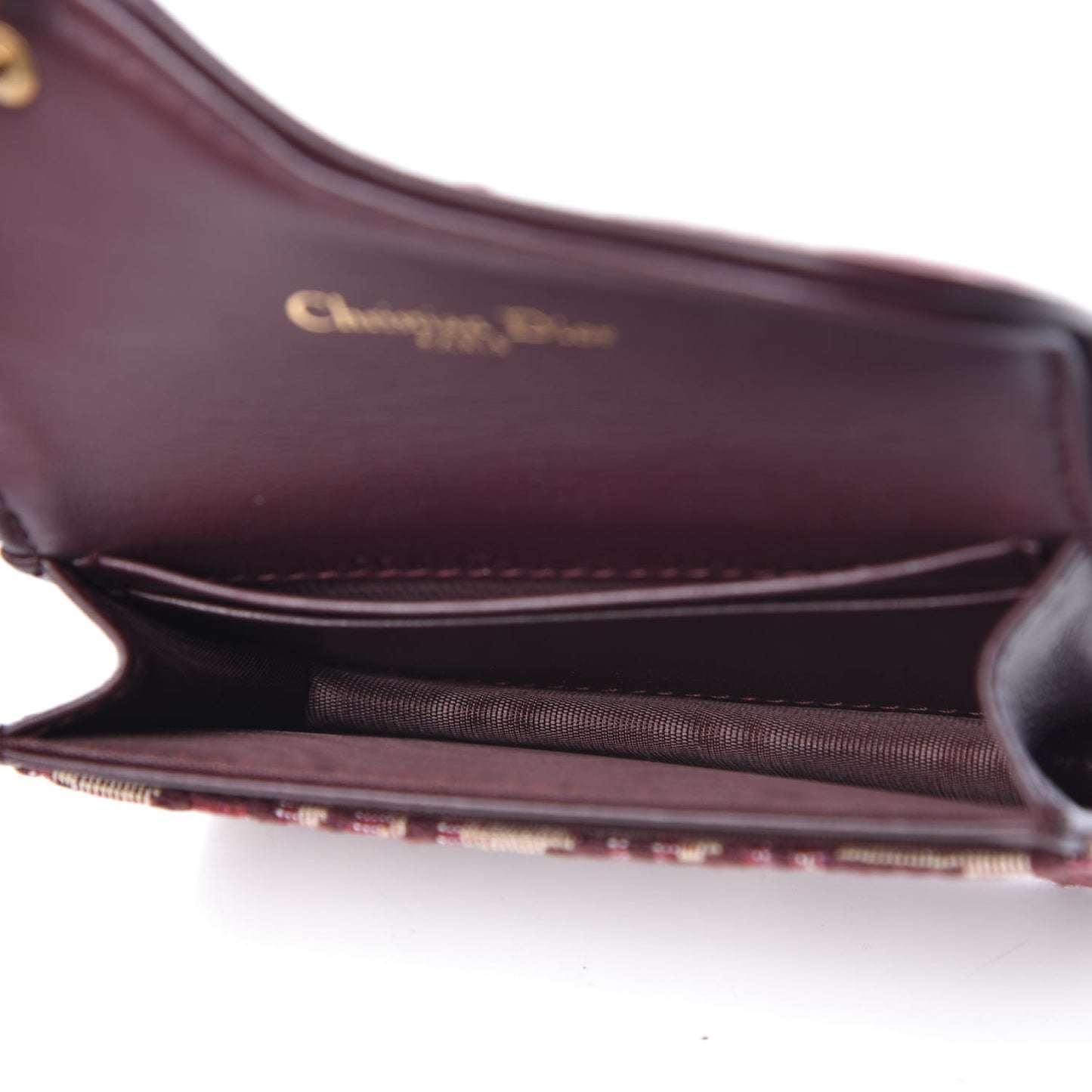 Oblique Saddle Card Holder Bordeaux