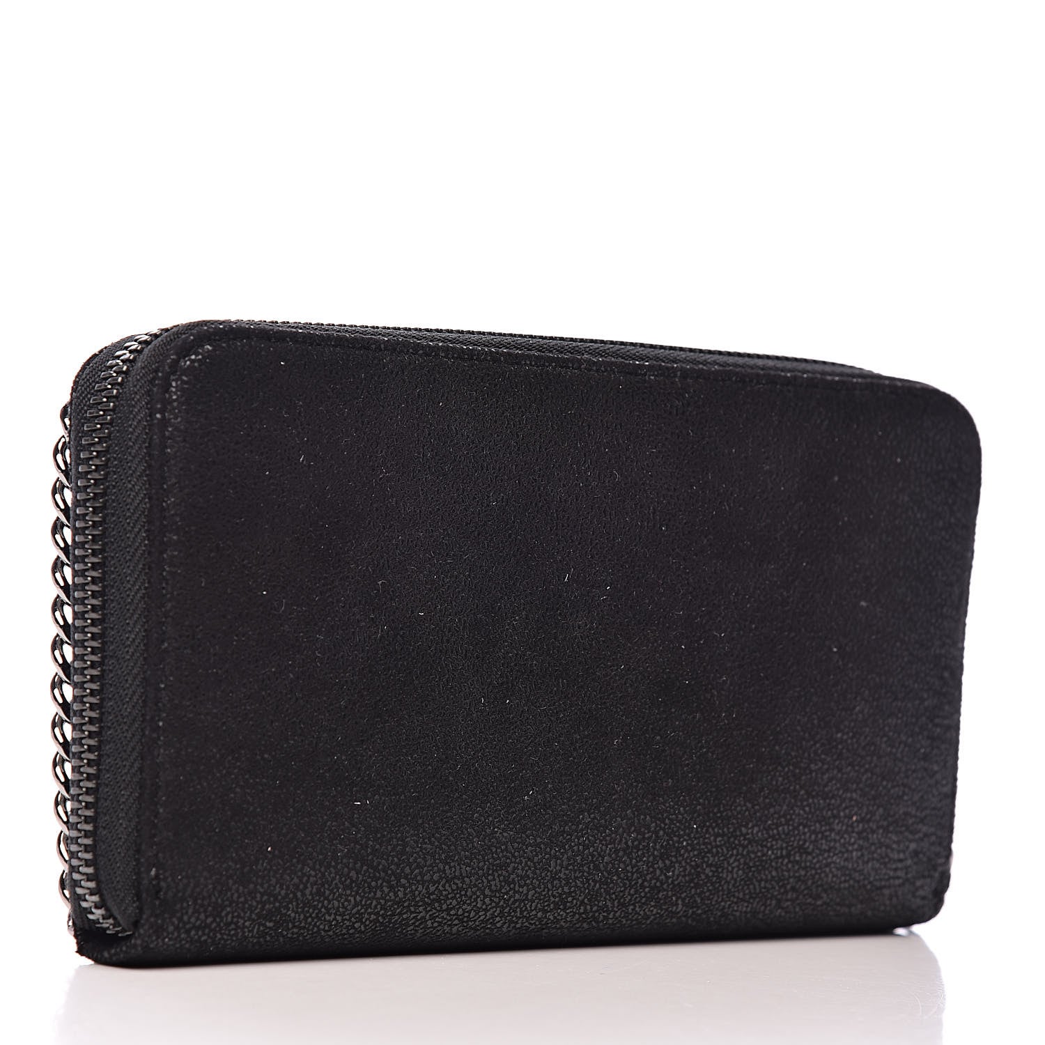 Stella McCartney Shaggy Deer Falabella Zip Around Wallet Black 3 of 7