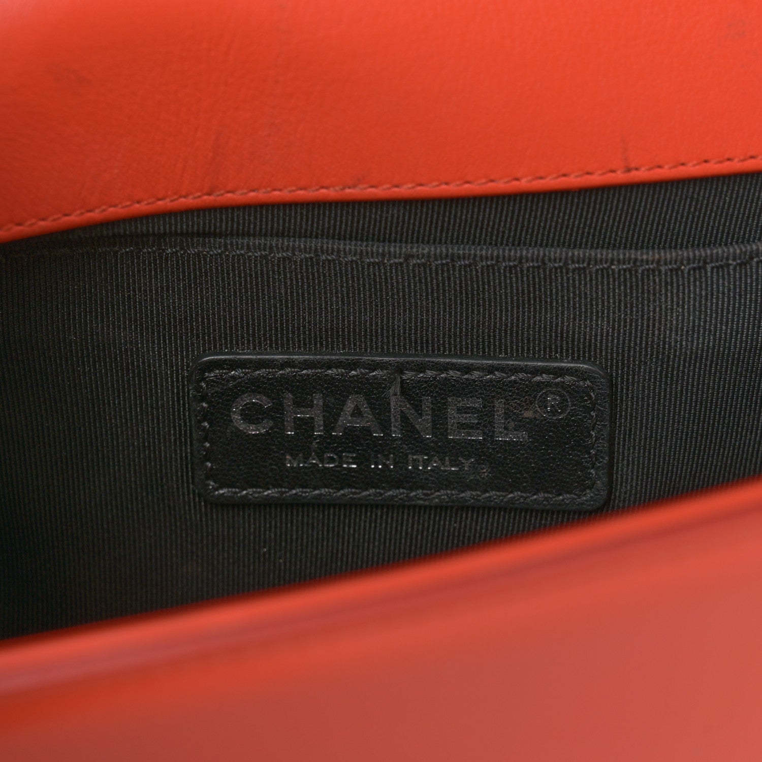 Chanel Patent Calfskin Quilted Small Plexiglass Boy Flap Orange 7 of 14