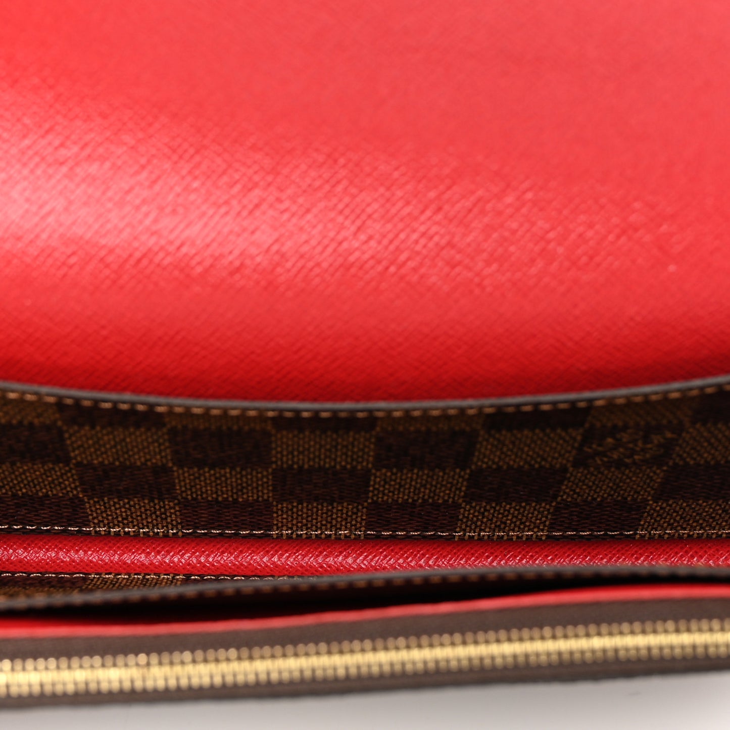 Damier Ebene Emilie Wallet Red