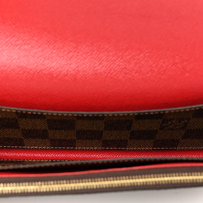 Louis Vuitton Damier Ebene Emilie Wallet Red 5 of 7