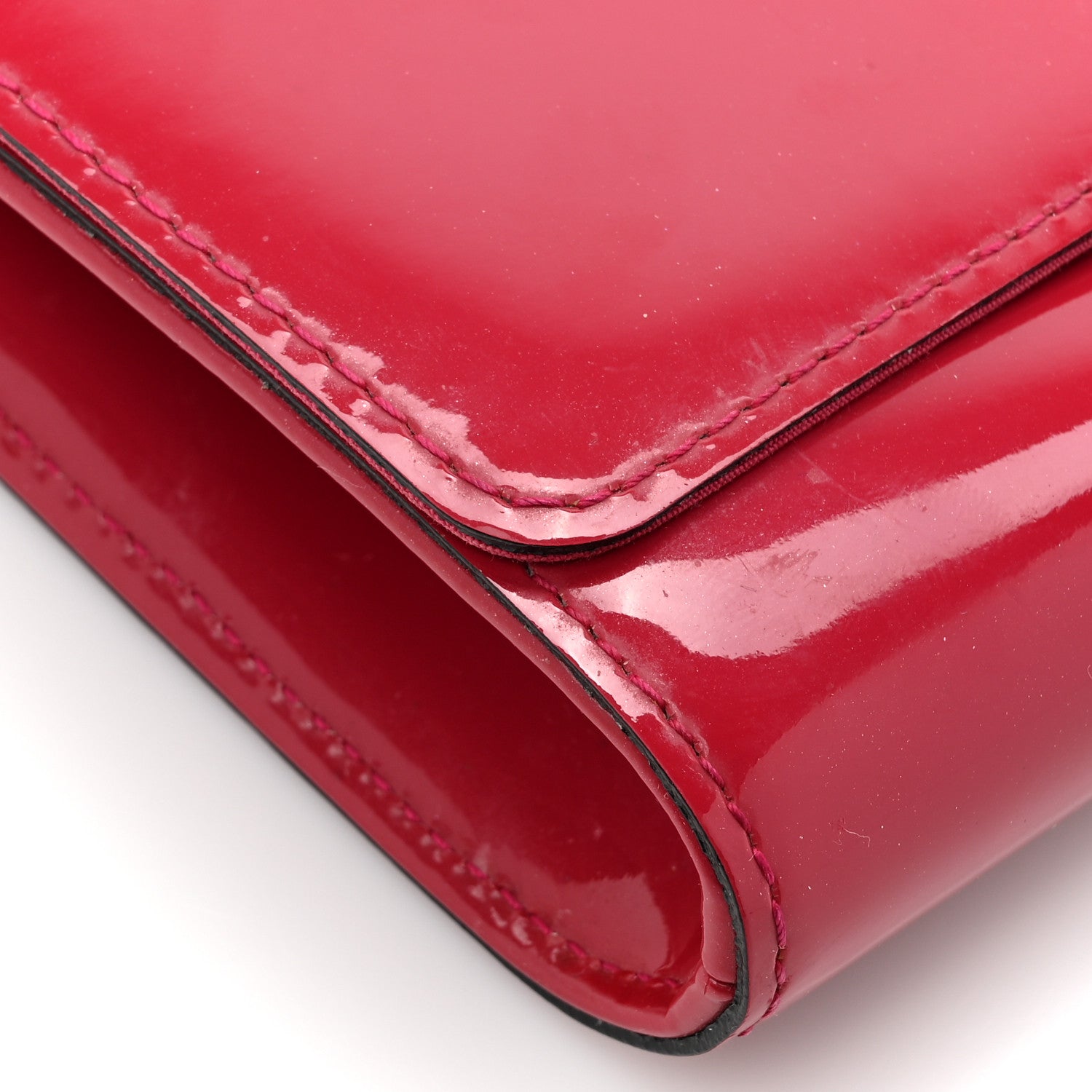 Louis Vuitton Patent Louise Clutch Rose Indien 8 of 12
