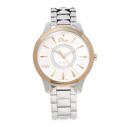 Christian Dior Stainless Steel 18K Rose Gold Diamond Mother of Pearl 36mm Dior VIII Montaigne Automatic Watch 1 of 6