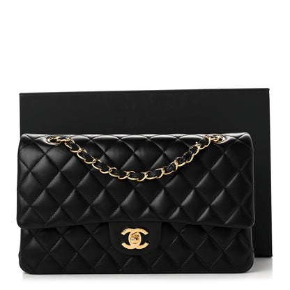 Chanel Lambskin Quilted Medium Double Flap Black 10 of 10