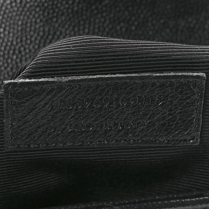 Saint Laurent Grain De Poudre Matelasse Chevron Large Monogram Satchel Black 7 of 11