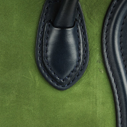 Celine Nubuck Smooth Calfskin Nano Tri-Color Luggage Green 2 of 10