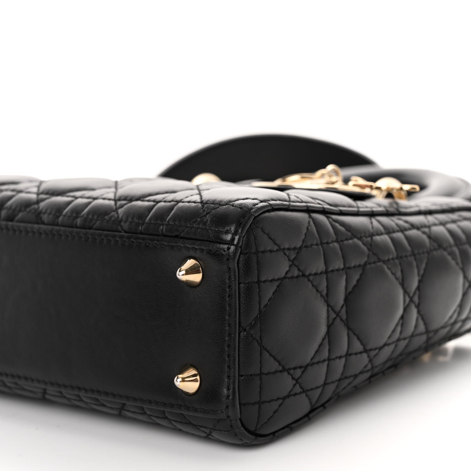 Christian Dior CHRISTIAN DIOR Lambskin Cannage Small My ABCDior Lady Dior Black 9 of 9