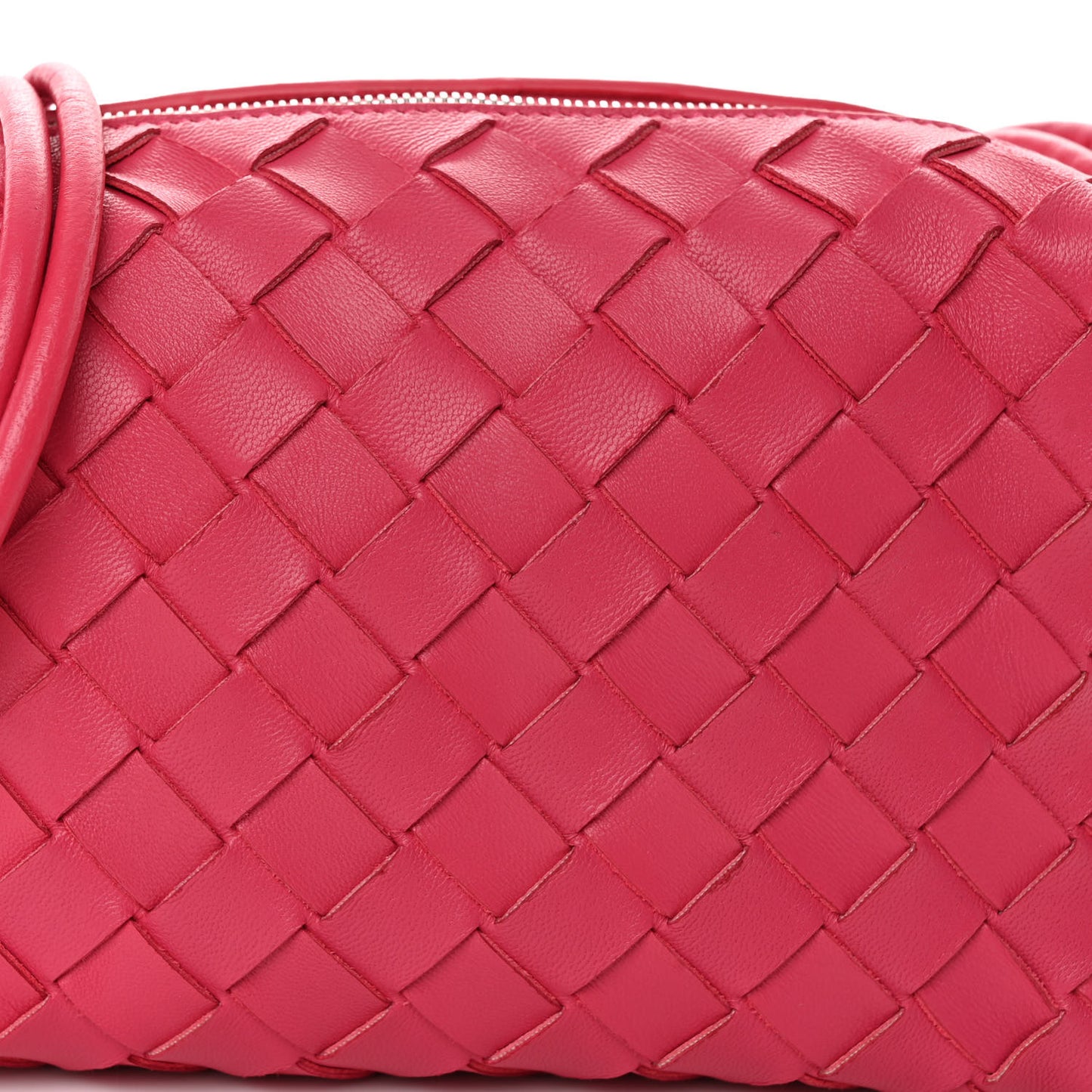 Nappa Intrecciato Mini Loop Camera Bag Cranberry