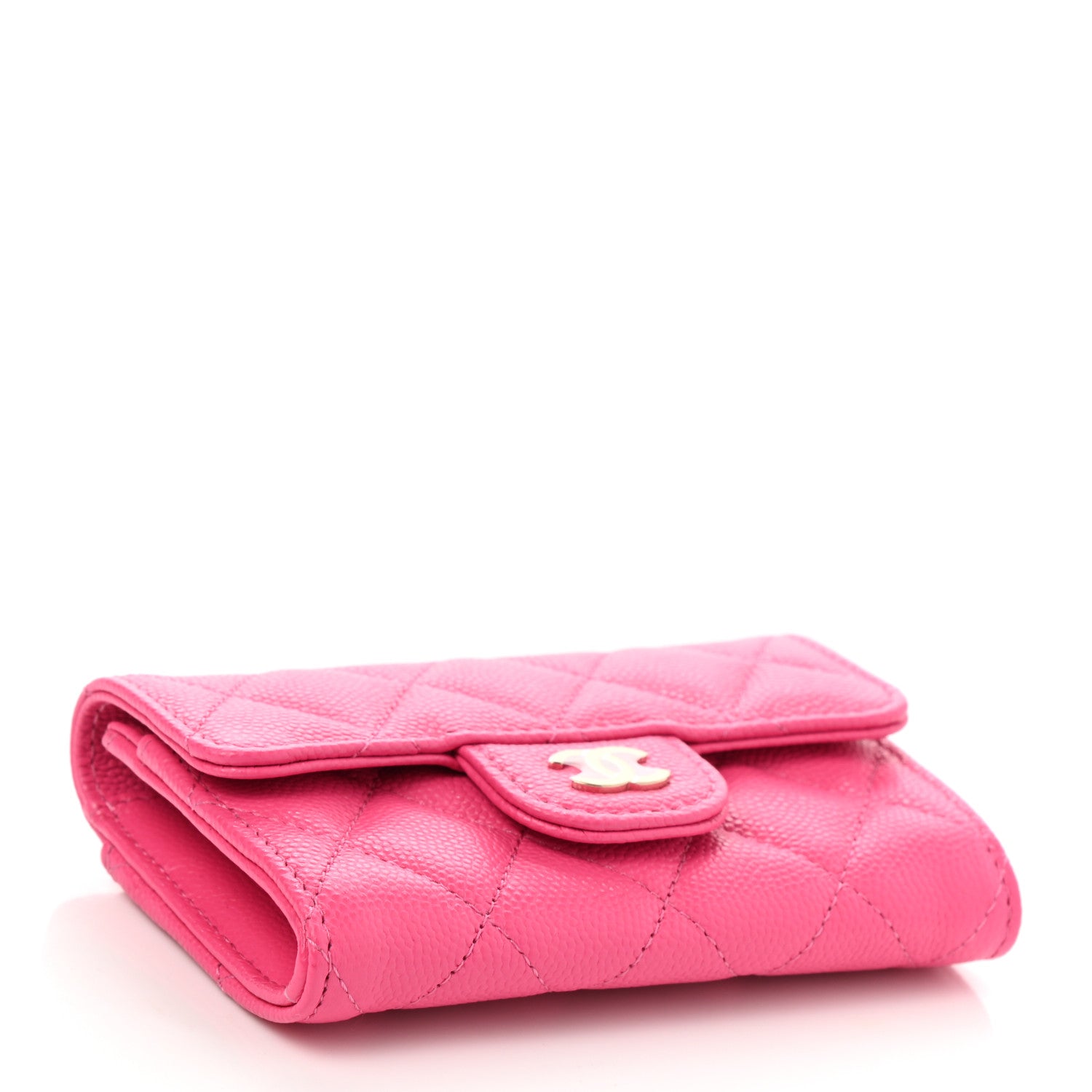 Chanel Caviar Quilted Flap Card Holder Wallet Pink 4 of 8