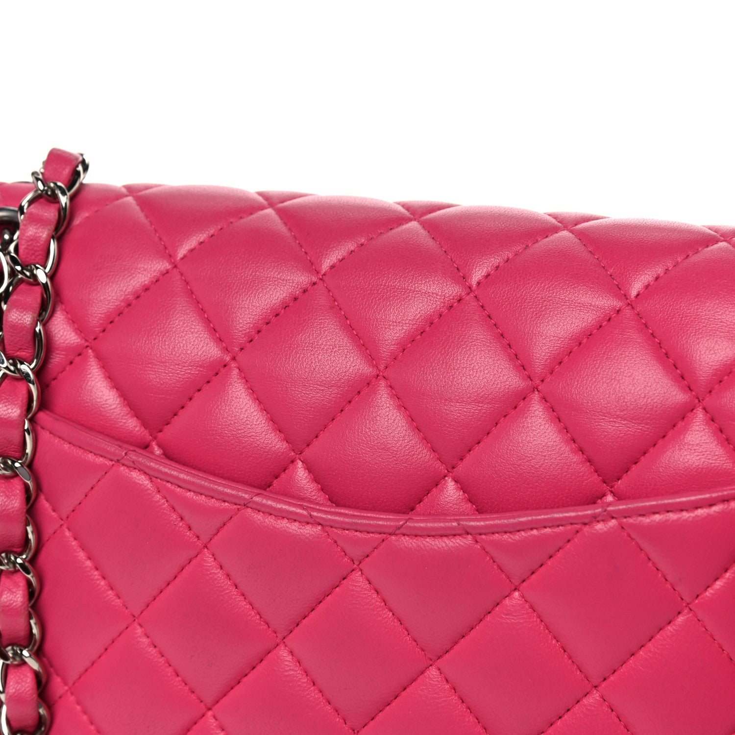 Chanel Lambskin Quilted Medium Double Flap Dark Pink 22 of 22