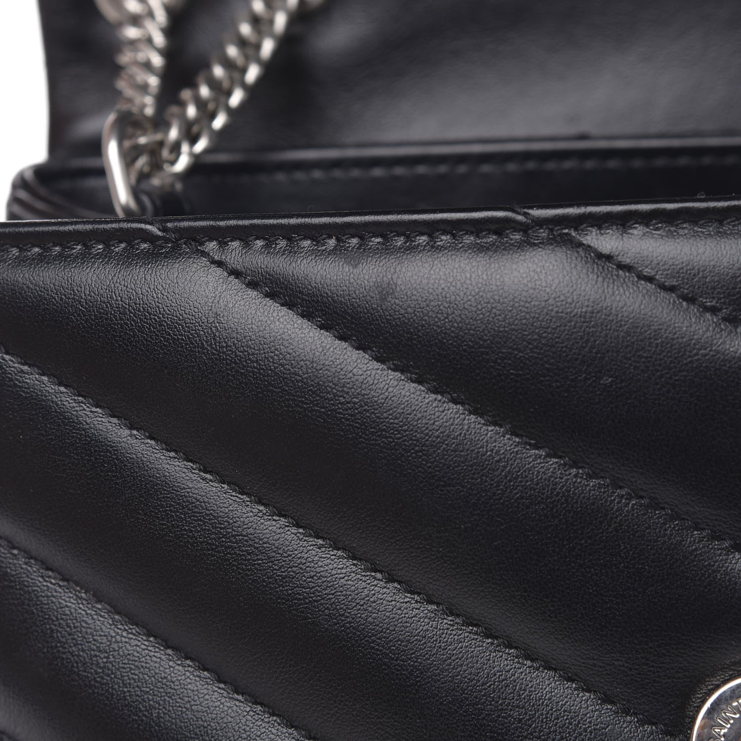 Saint Laurent Calfskin Y Quilted Monogram Small Loulou Chain Satchel Black 14 of 14
