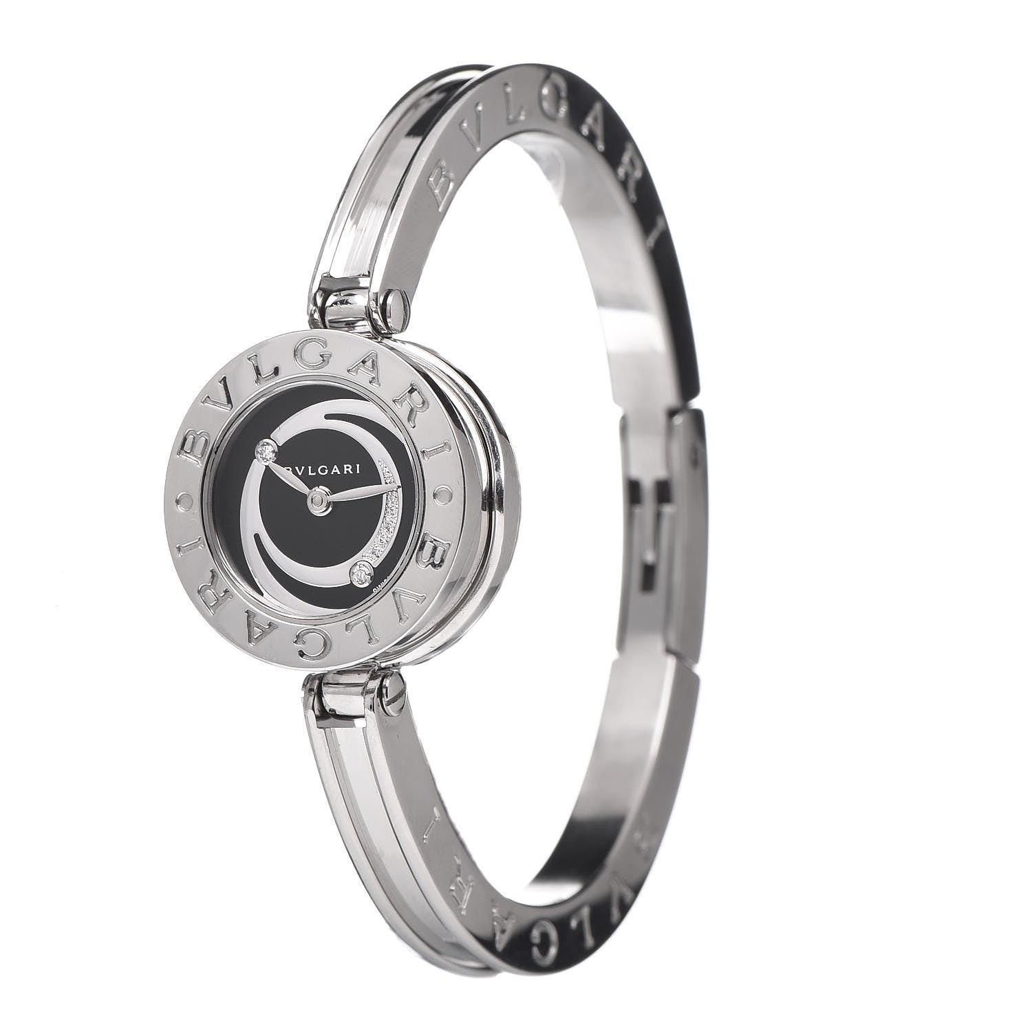 Bulgari Stainless Steel Diamond 22mm B.Zero1 Quartz Watch Black 1 of 9