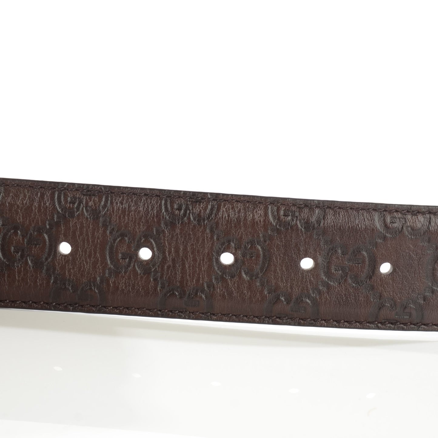 Guccissima Interlocking G Belt 85 34 Chocolate