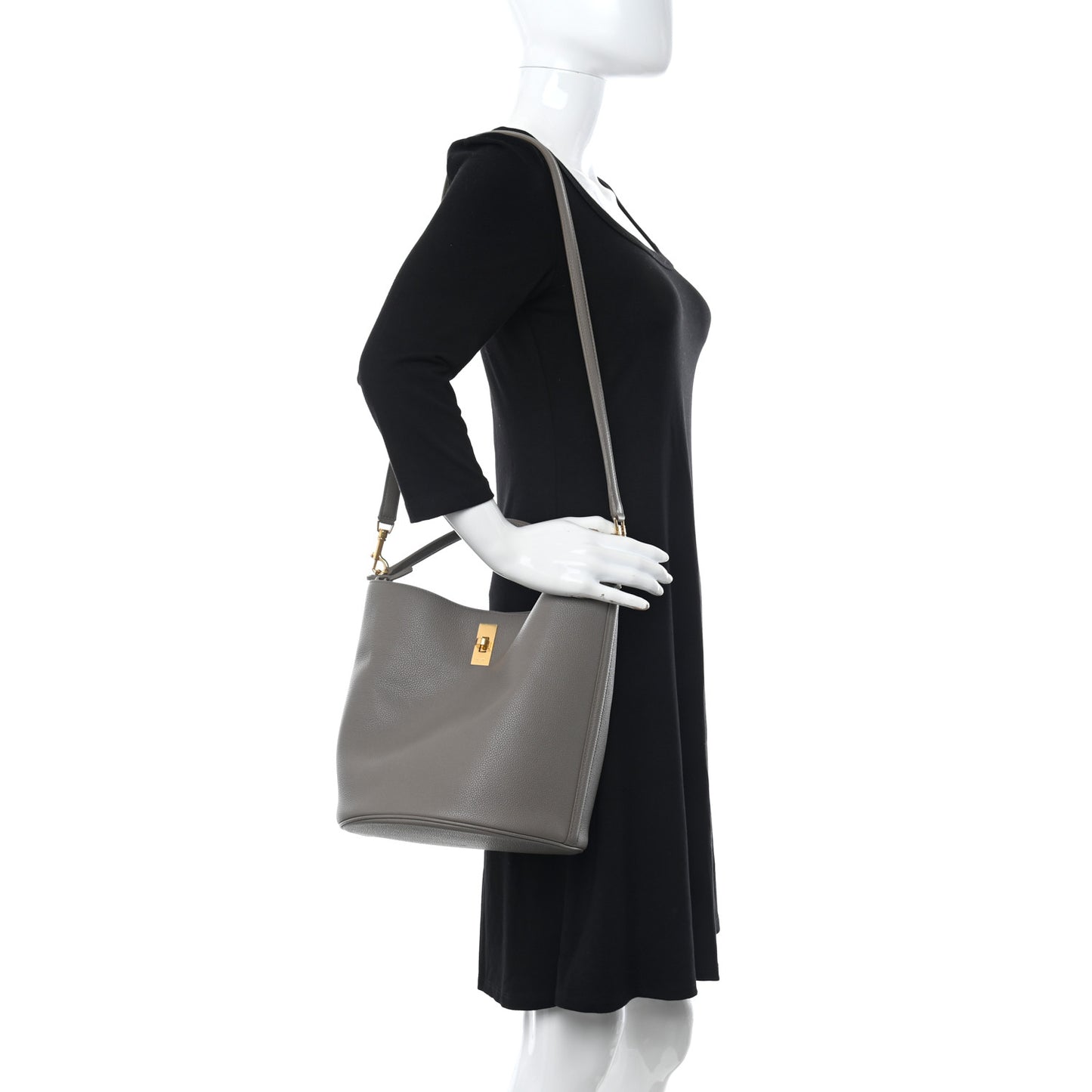Supple Grained Calfskin Bucket 16 Bag Pebble