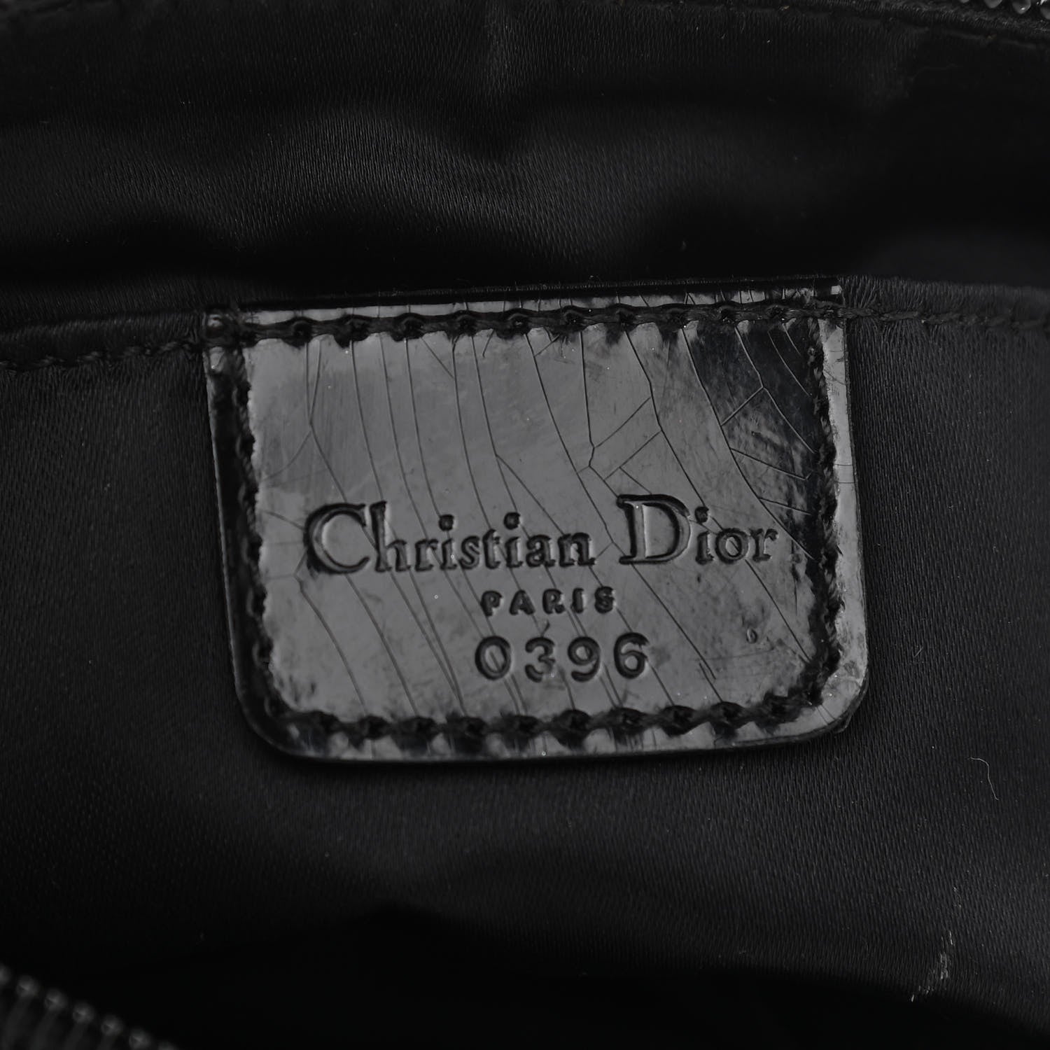 Christian Dior Satin Embroidered Koi Saddle Bag Black 5 of 9