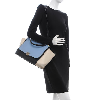 Celine Smooth Calfskin Medium Tri-color Trapeze Blue Lavender 2 of 9