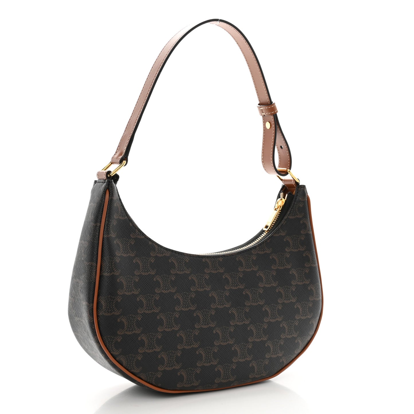 Triomphe Canvas Calfskin Ava Shoulder Bag Tan