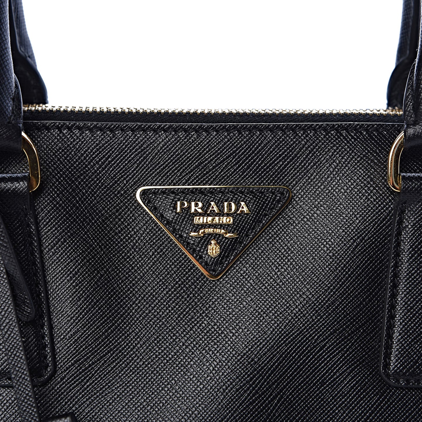 Saffiano Large Galleria Double Zip Tote Black