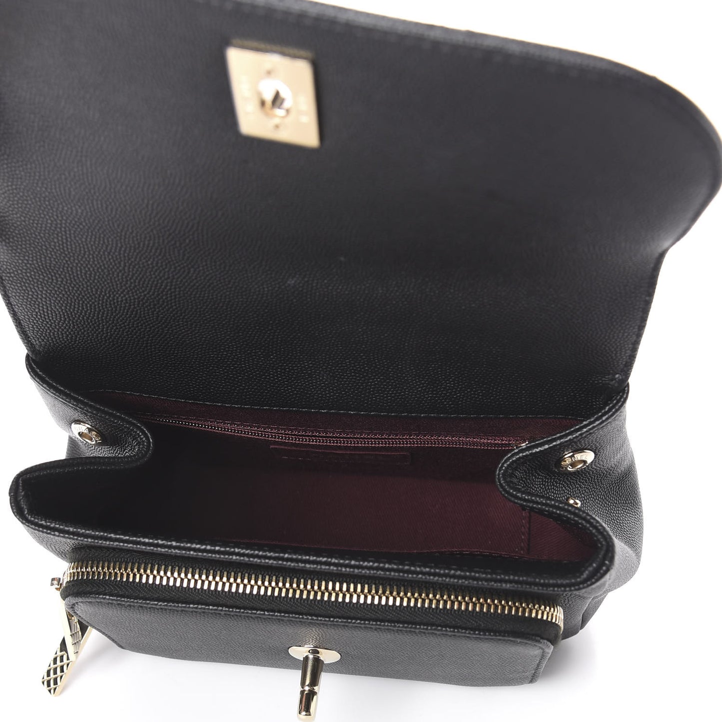 Caviar Quilted Mini Business Affinity Flap Black