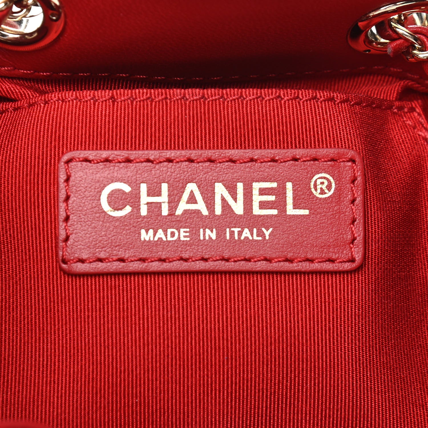 Chanel Lambskin Quilted CC Dweller Drawstring Bucket Bag Red 7 of 9